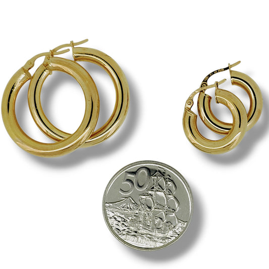 9ct Yellow Gold Hoop Earrings-Danika Cooper Jewellery