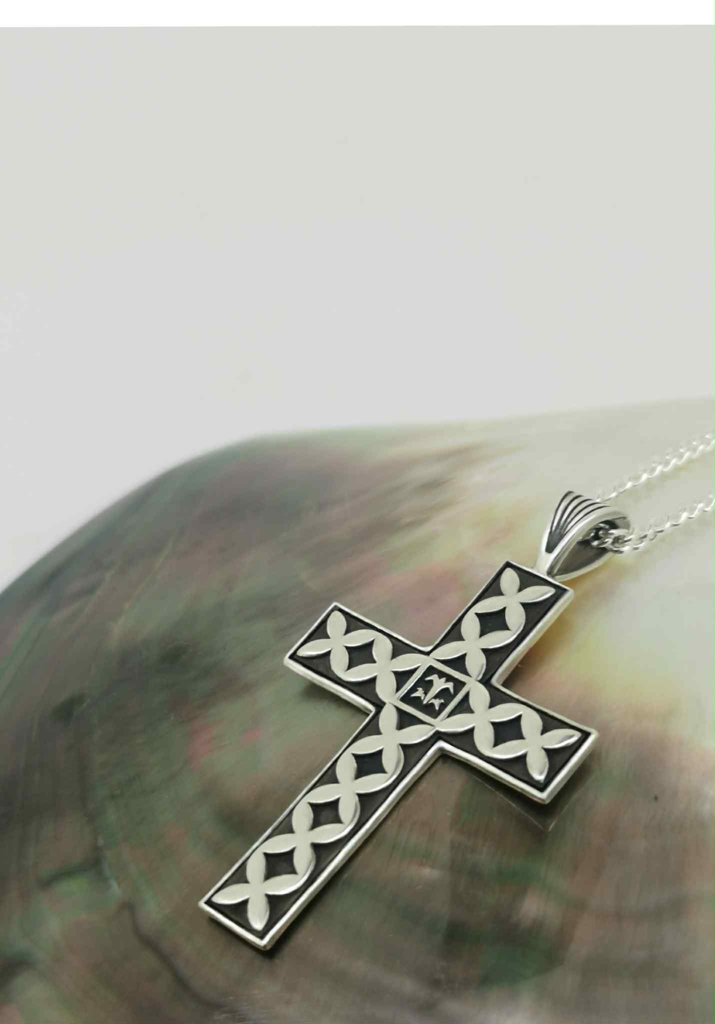 Frangipani Manu Cross Necklace-Necklace-Danika Cooper Jewellery