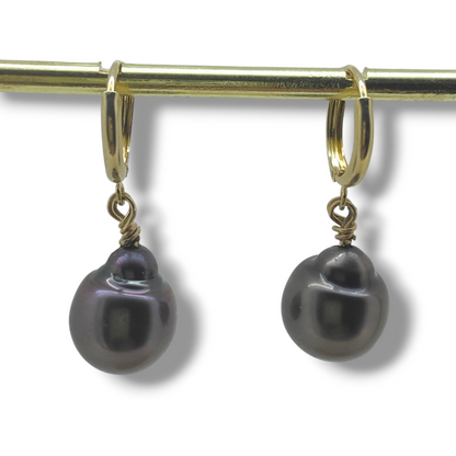 Koa Huggie Earrings-Earrings-Danika Cooper Jewellery