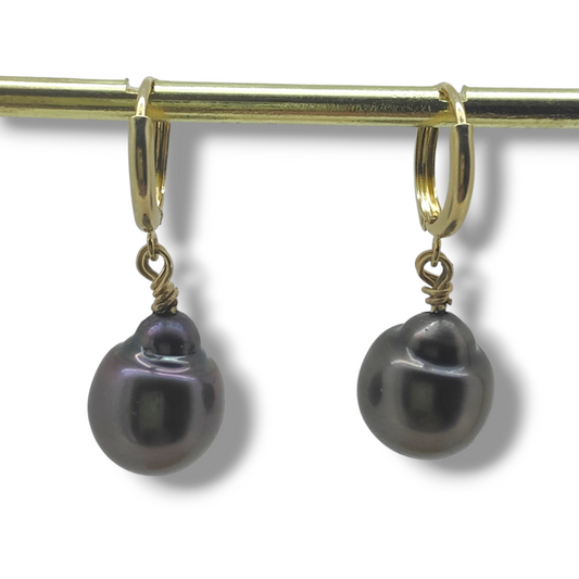 Koa Huggie Earrings-Earrings-Danika Cooper Jewellery