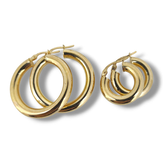 9ct Yellow Gold Hoop Earrings-Danika Cooper Jewellery