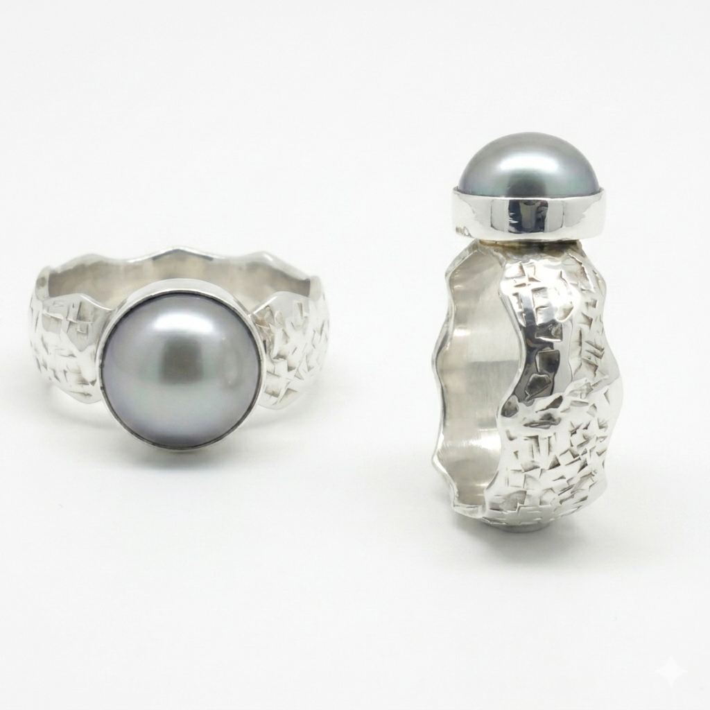 Chunky Beaten Ring-Rings-Danika Cooper Jewellery