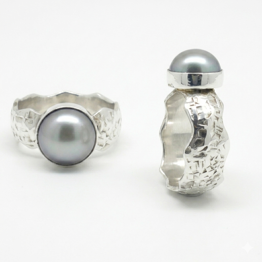 Chunky Beaten Ring-Rings-Danika Cooper Jewellery
